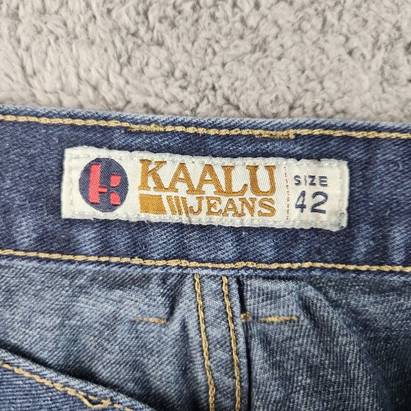 Men's Slim Straight Leg Moto Jeans Size 42 Stretch Biker Articulated Knees Kaalu - Picture 9 of 10